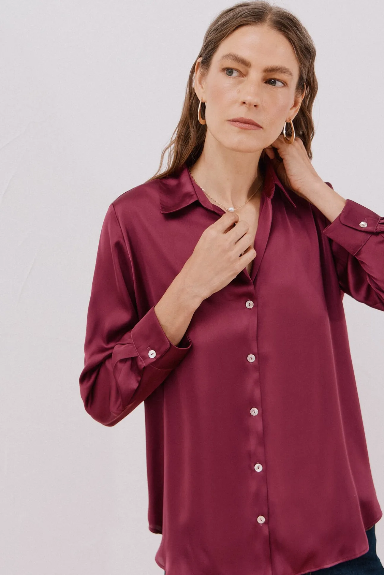 Camisa satinada