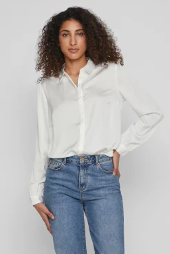 Camisa satinada manga larga