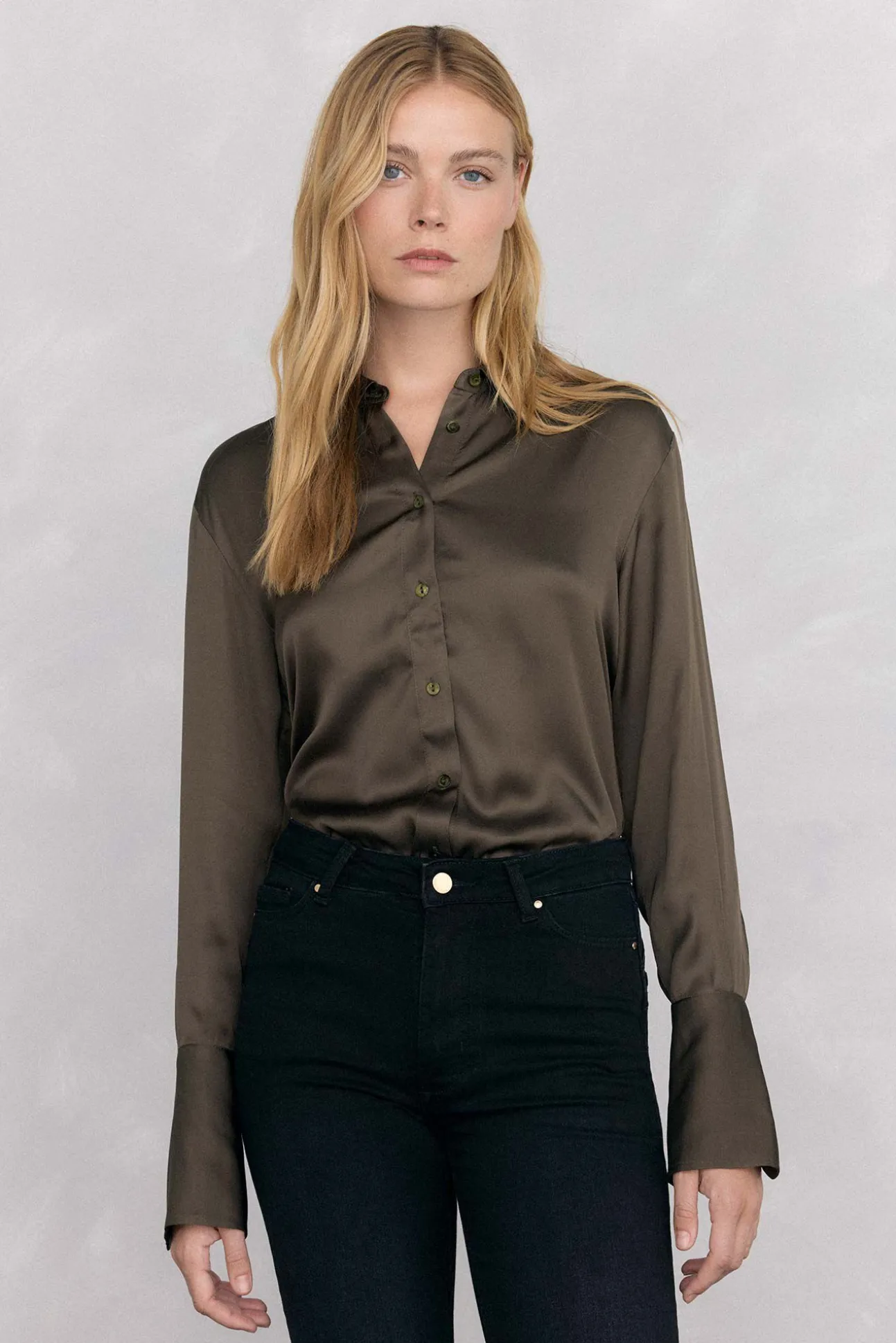 Camisa satén lisa