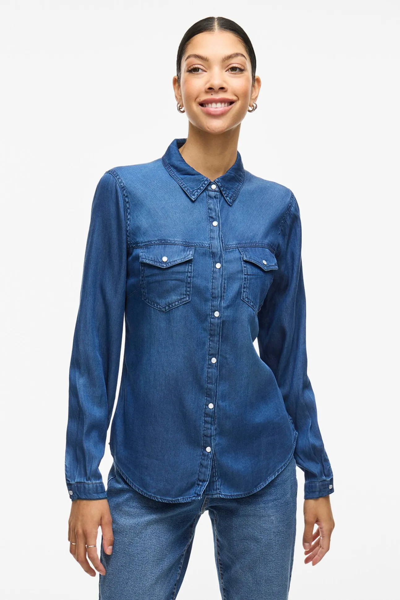 Camisa vaquera manga larga
