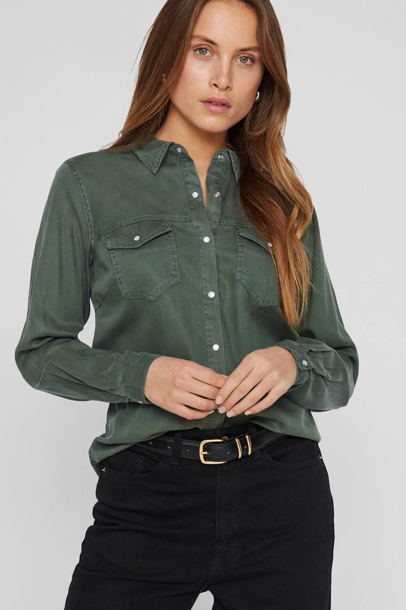 Camisa vaquera manga larga