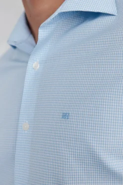 Camisa vestir cuadros non iron + antimanchas