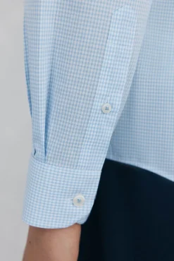 Camisa vestir cuadros non iron + antimanchas