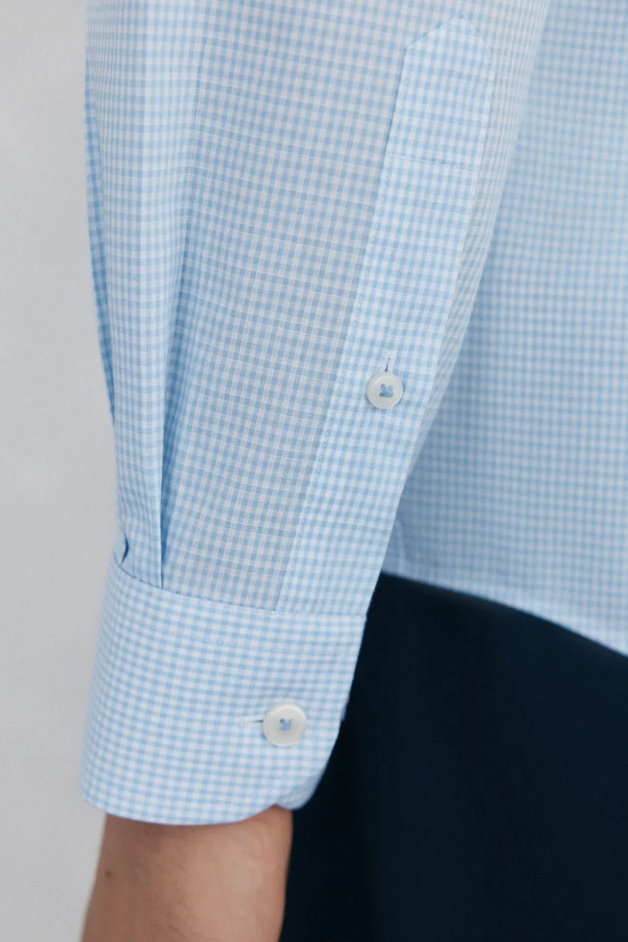 Camisa vestir cuadros non iron + antimanchas