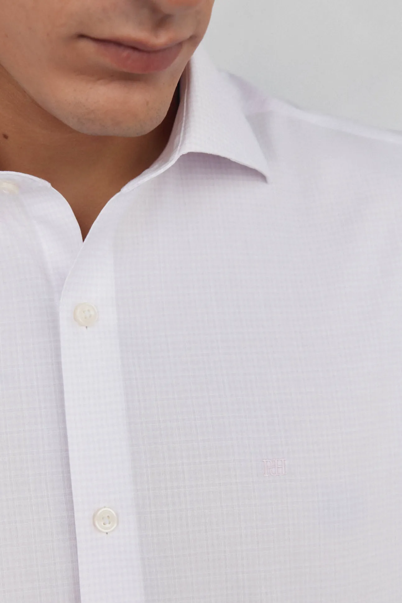 Camisa vestir cuadros non iron + antimanchas