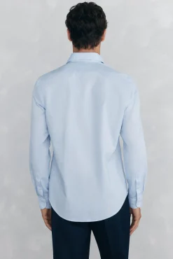 Camisa vestir estructura non iron + antimanchas slim fit