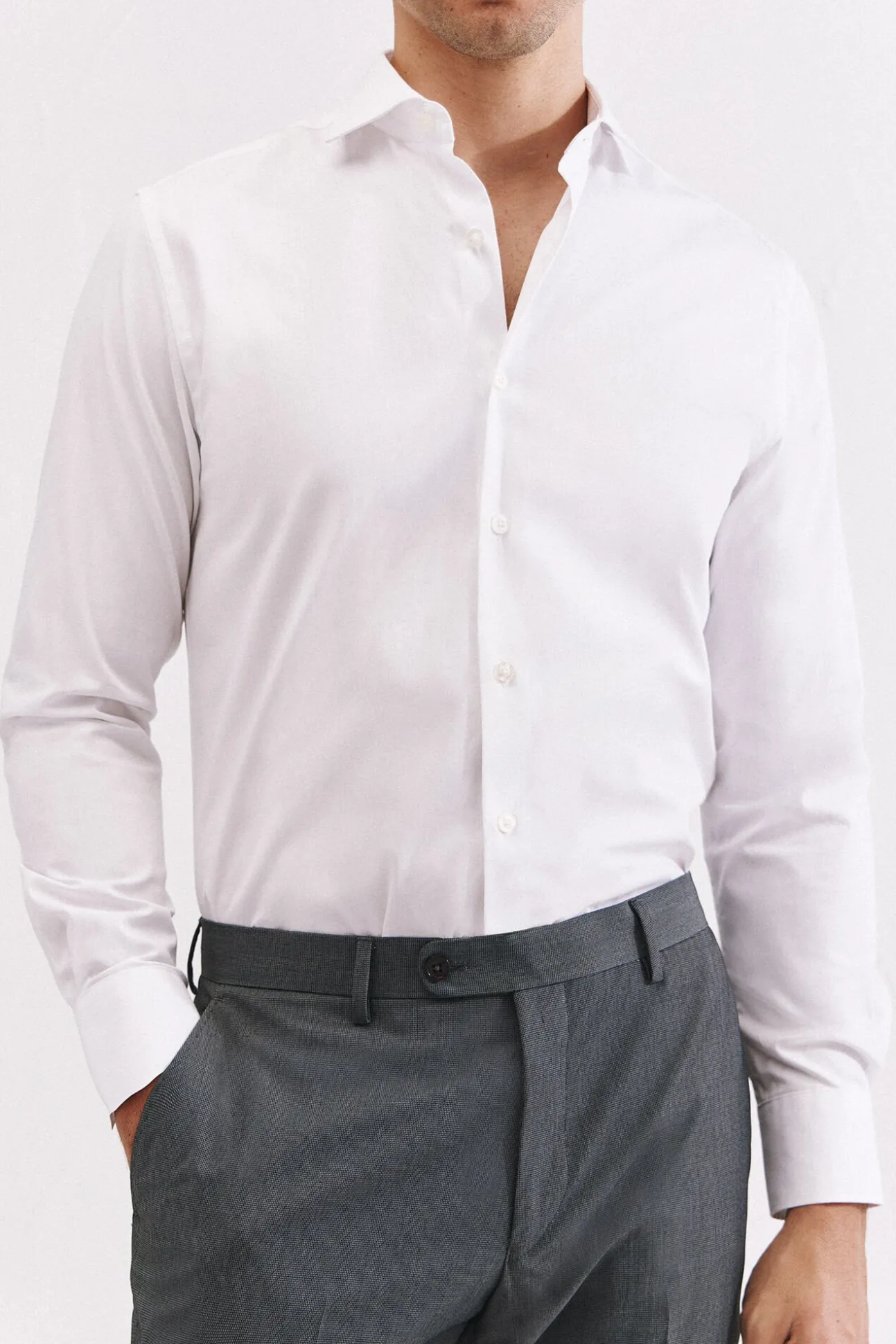 Camisa vestir lisa fácil plancha