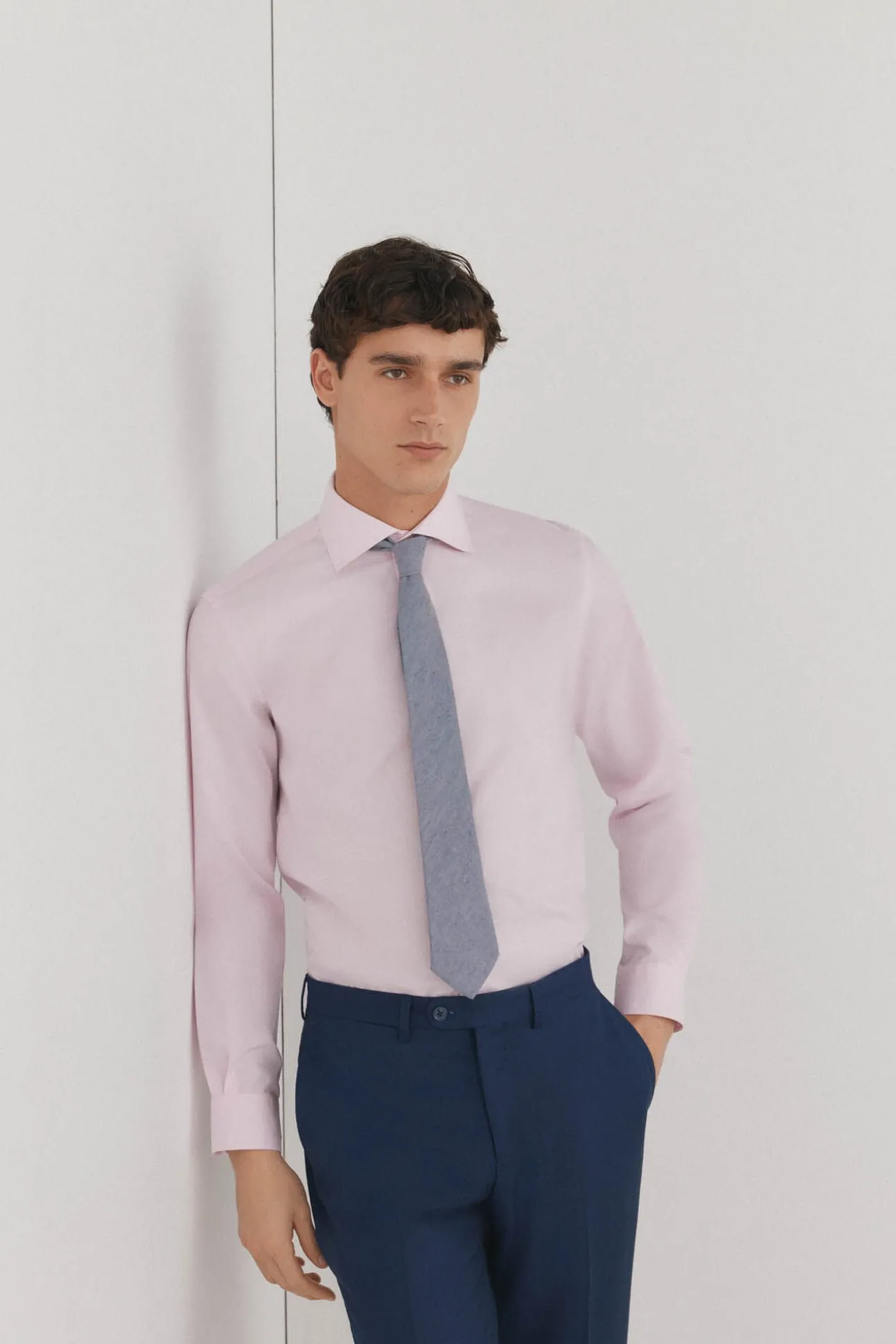 Camisa vestir lisa non iron + antimanchas