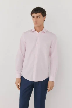 Camisa vestir lisa non iron + antimanchas