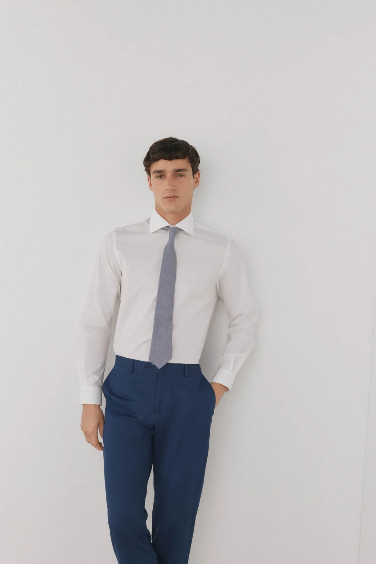 Camisa vestir lisa non iron + antimanchas