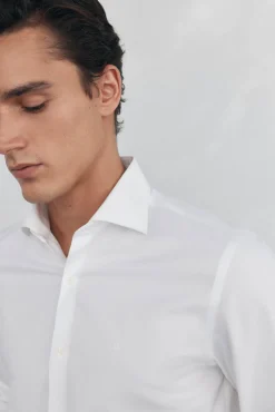 Camisa vestir lisa non iron + antimanchas