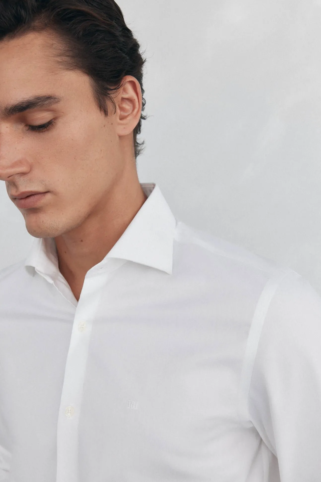 Camisa vestir lisa non iron + antimanchas
