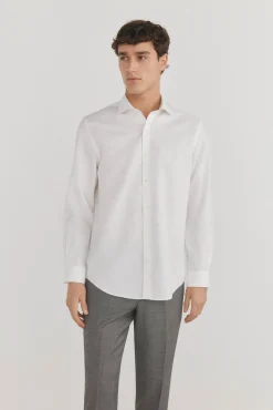 Camisa vestir lisa non iron + antimanchas