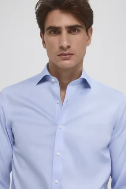 Camisa vestir non iron y antimanchas lisa tailored fit