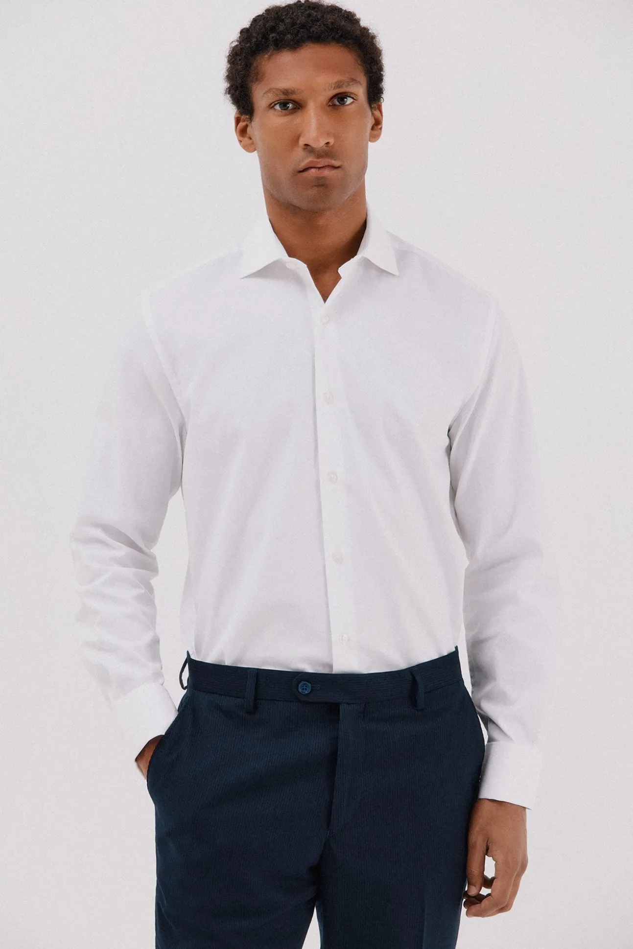 Camisa vestir rayas algodón tencel