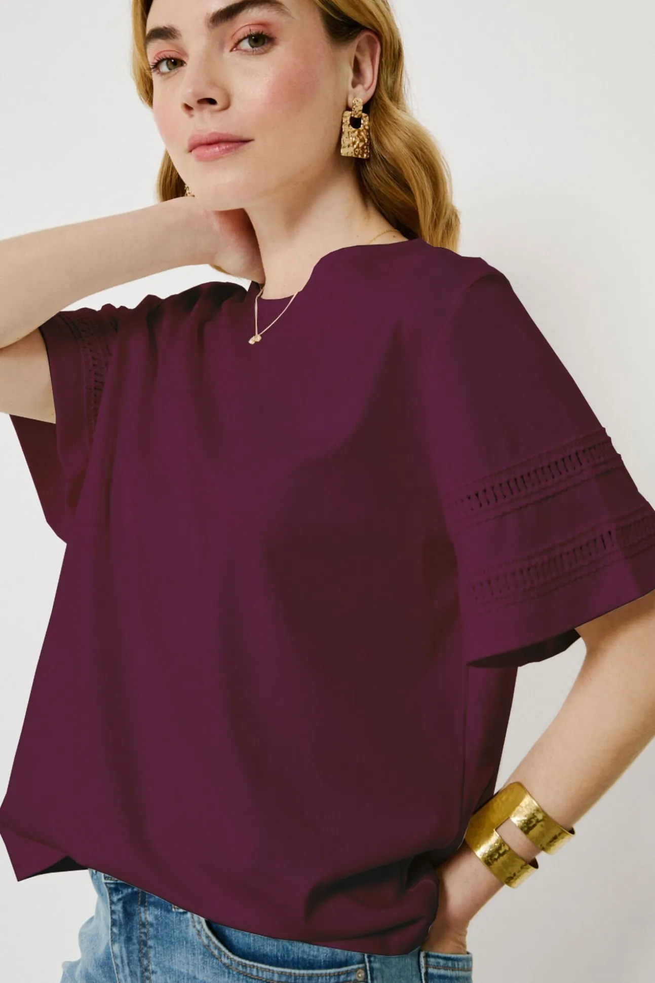 Camiseta algodón orgánico con calados