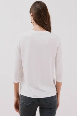 Camiseta básica escote mão