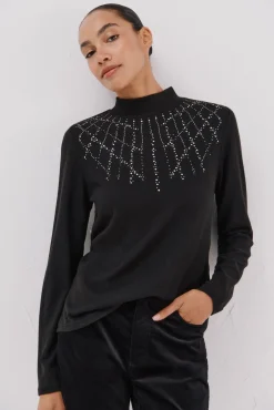 Camiseta con detalle strass