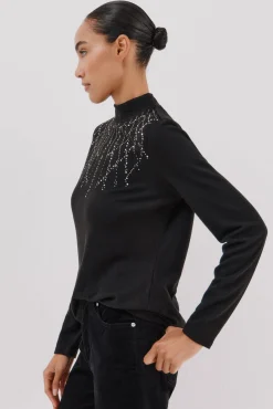 Camiseta con detalle strass