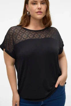 Camiseta con encaje talla grande