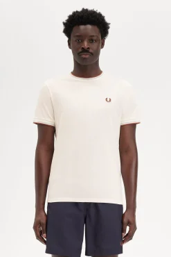 Camiseta con ribete con dos franjas