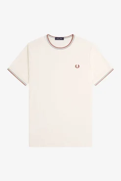 Camiseta con ribete con dos franjas