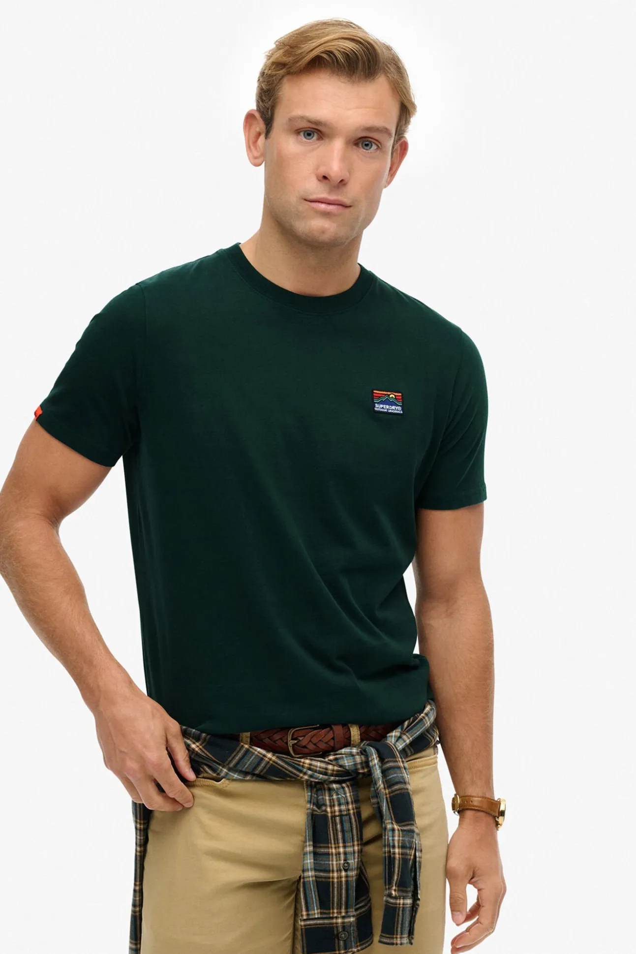 Camiseta de manga corta con cuello redondo de canalé