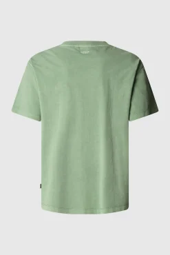 Camiseta de manga corta teñida en prenda.