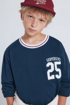 Camiseta de manga larga varsity niño