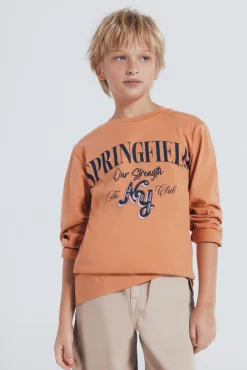 Camiseta manga larga naranja sprinfield niño