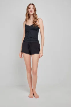 Camiseta pijama tirantes negro