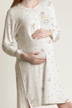 Camisón premamá manga larga Bambi