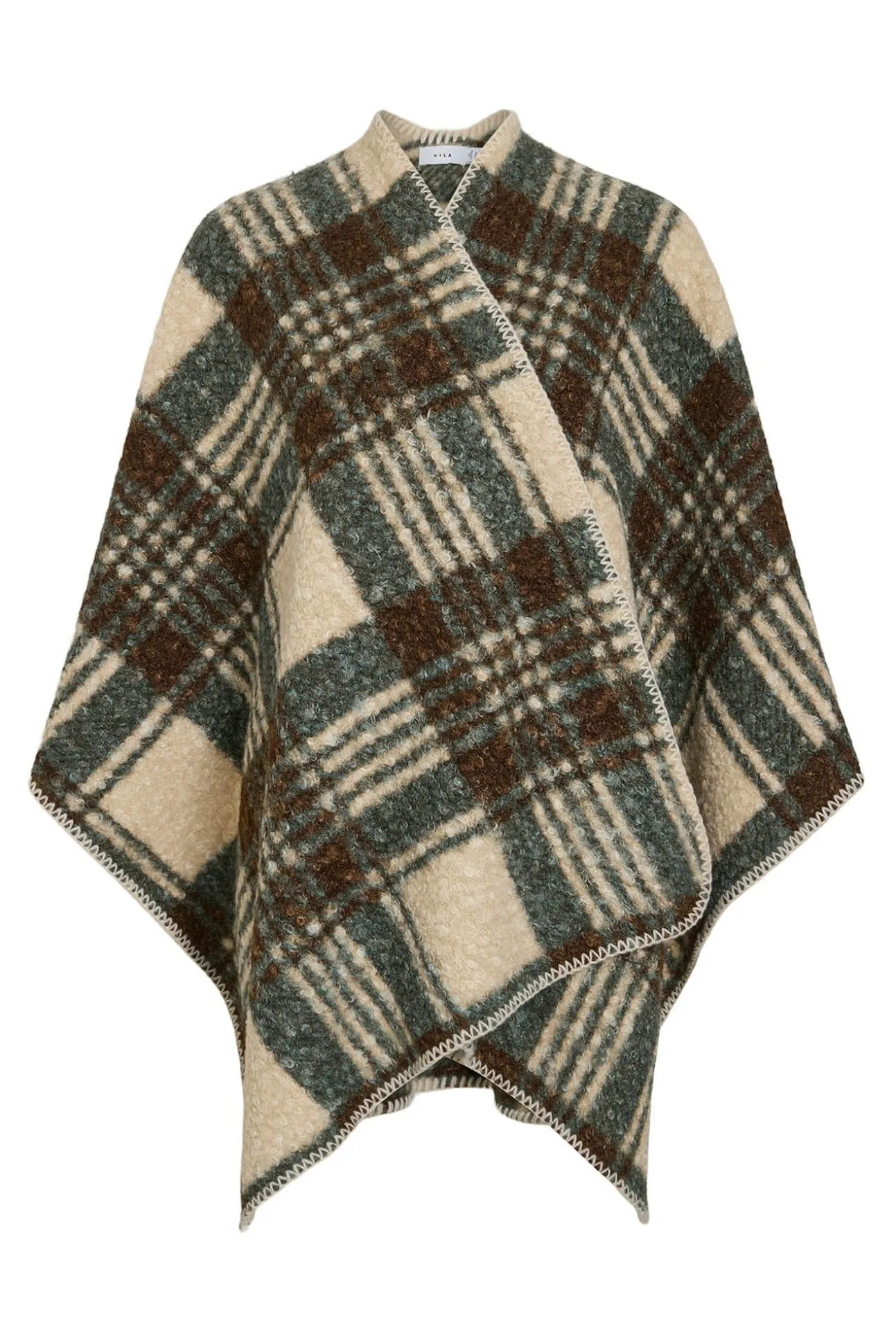 Capa poncho de cuadros