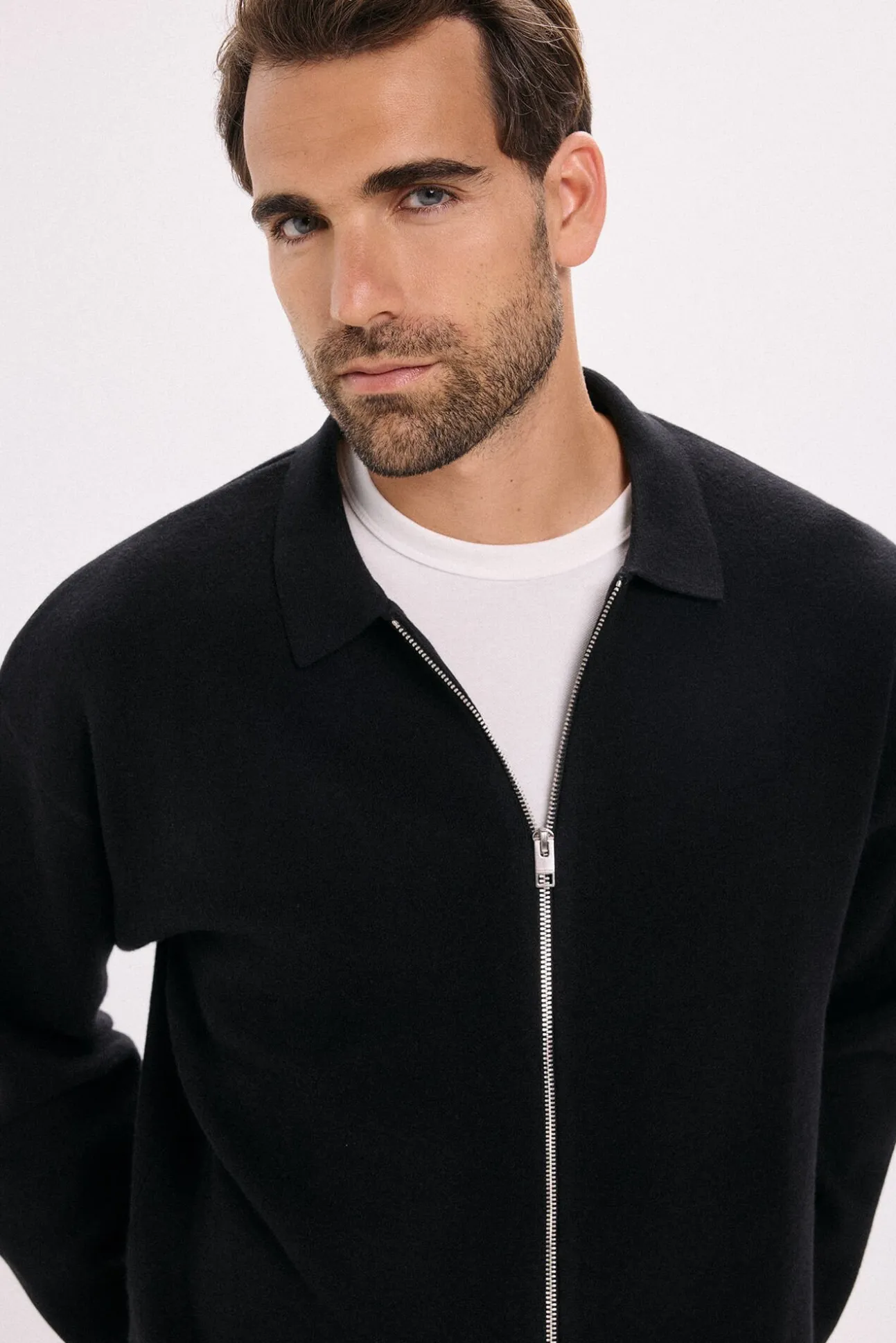 Cardigan de punto cremallera