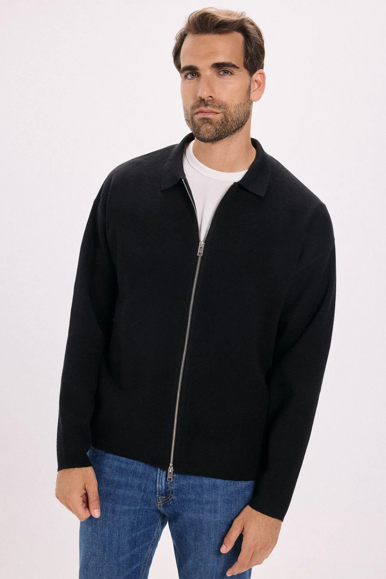 Cardigan de punto cremallera