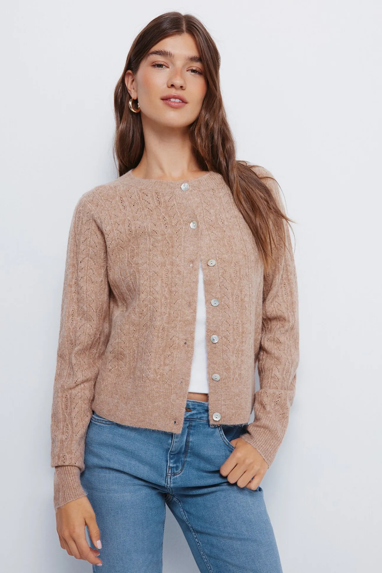 Cardigan pointelle