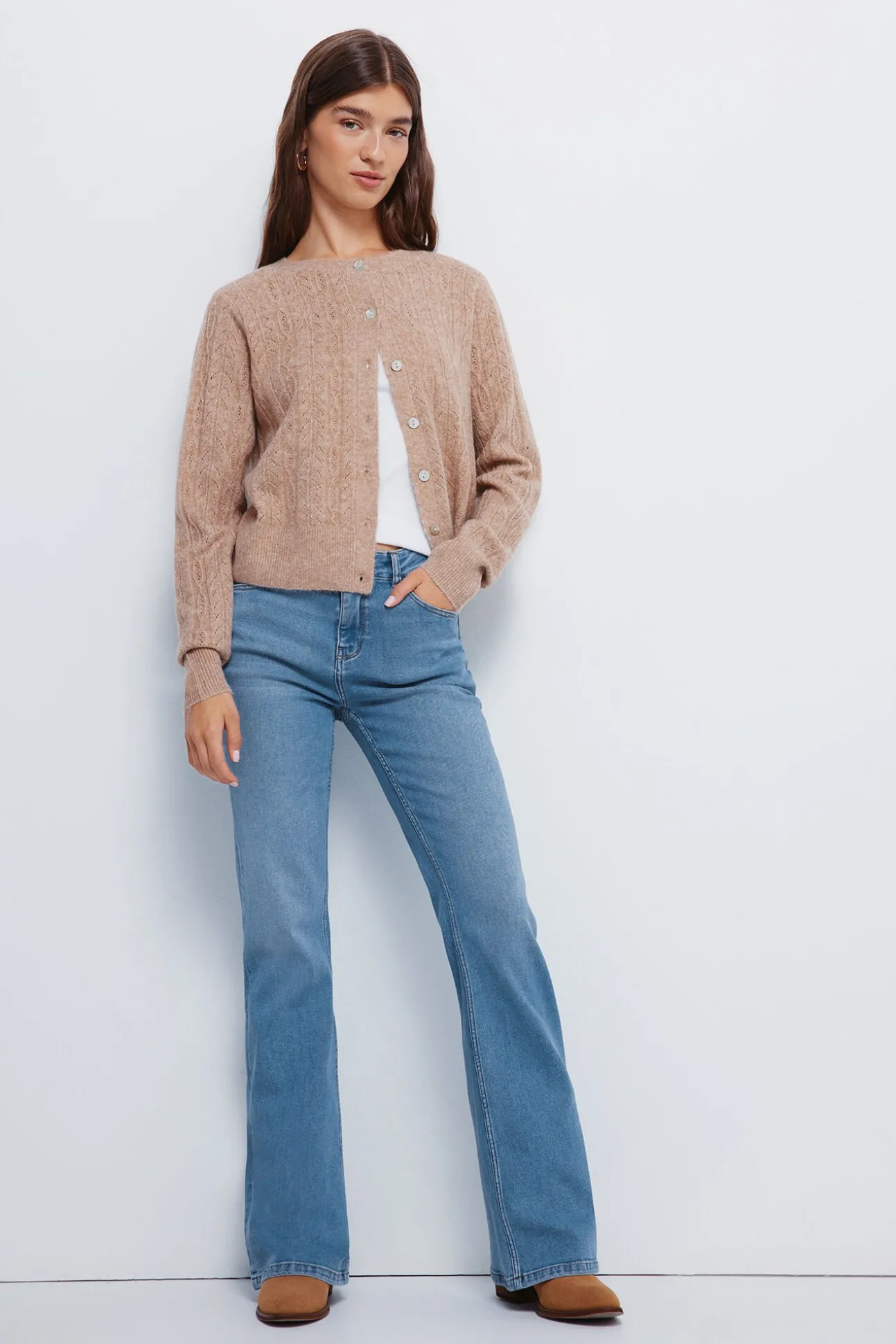 Cardigan pointelle