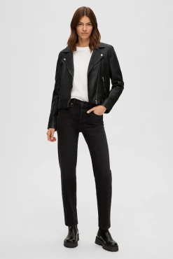 Cazadora Biker Cropped 100% piel.