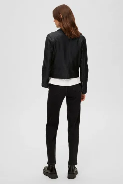 Cazadora Biker Cropped 100% piel.
