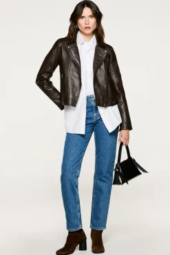Cazadora Biker Cropped 100% piel