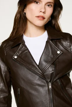 Cazadora Biker Cropped 100% piel