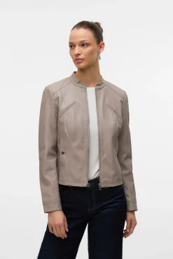 Cazadora efecto piel cuello Perkins