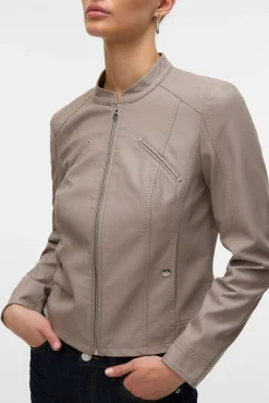 Cazadora efecto piel cuello Perkins