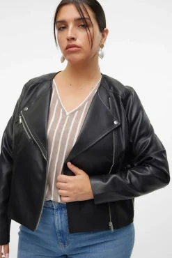 Cazadora efecto piel Curve