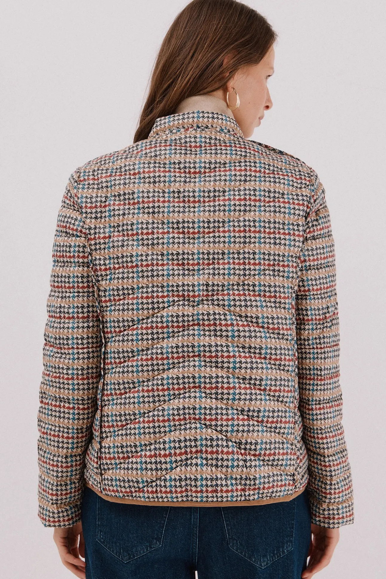 Cazadora reversible plumas