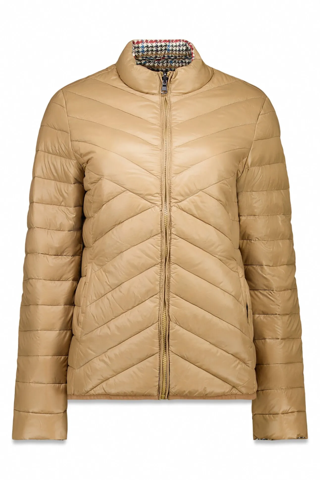 Cazadora reversible plumas