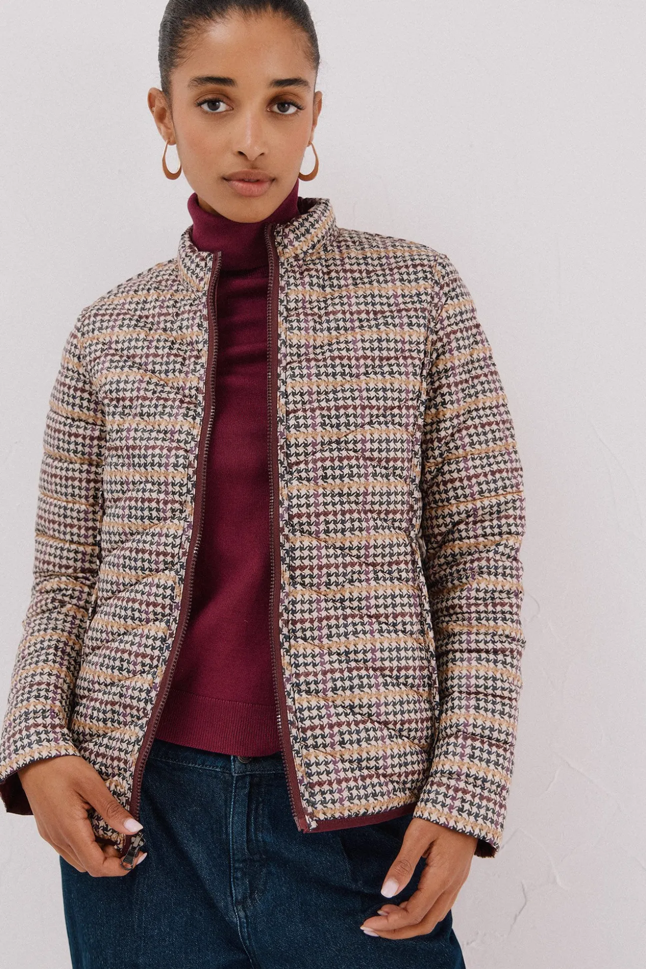 Cazadora reversible plumas
