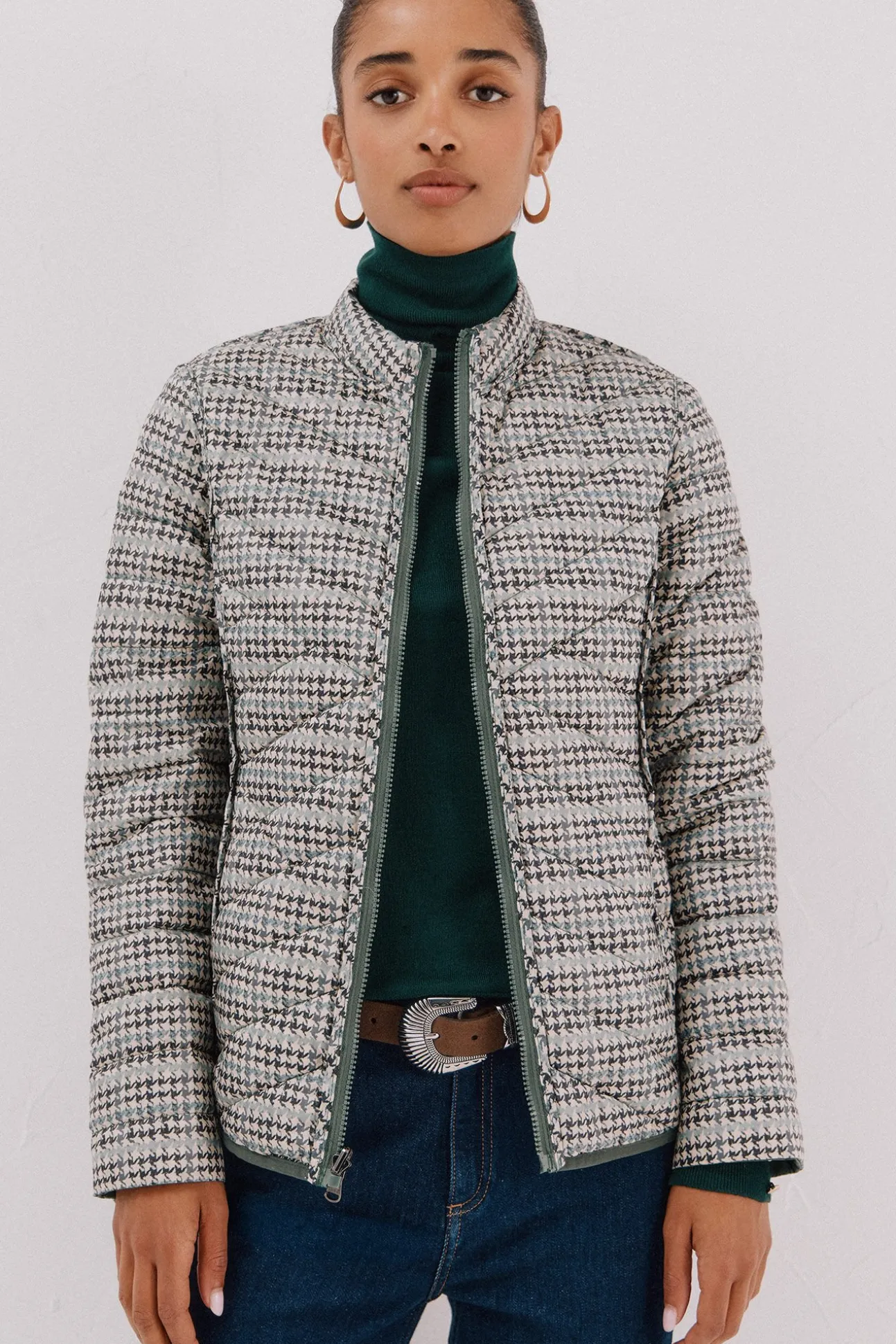 Cazadora reversible plumas