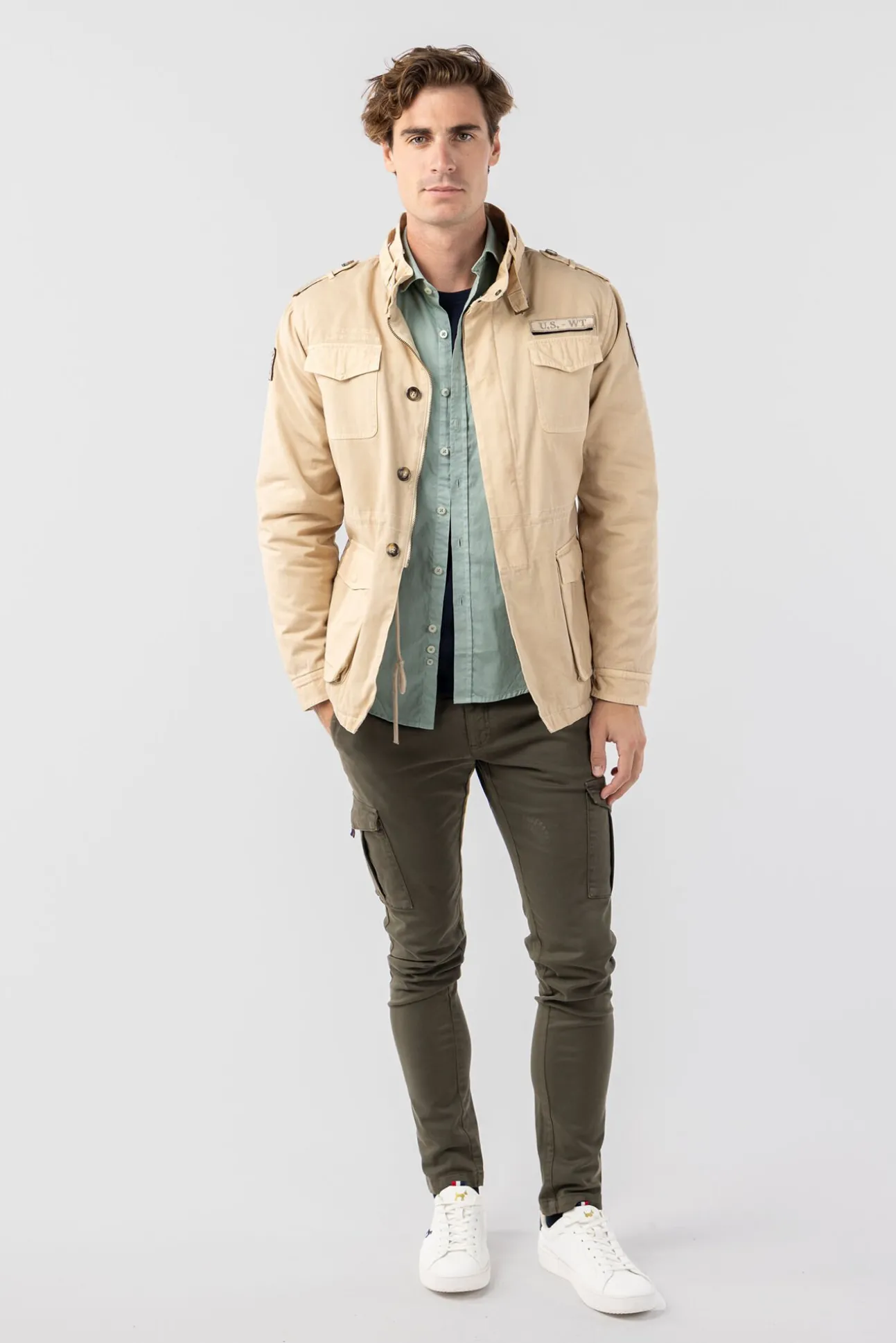 Cazadora Sahariana Con Parches