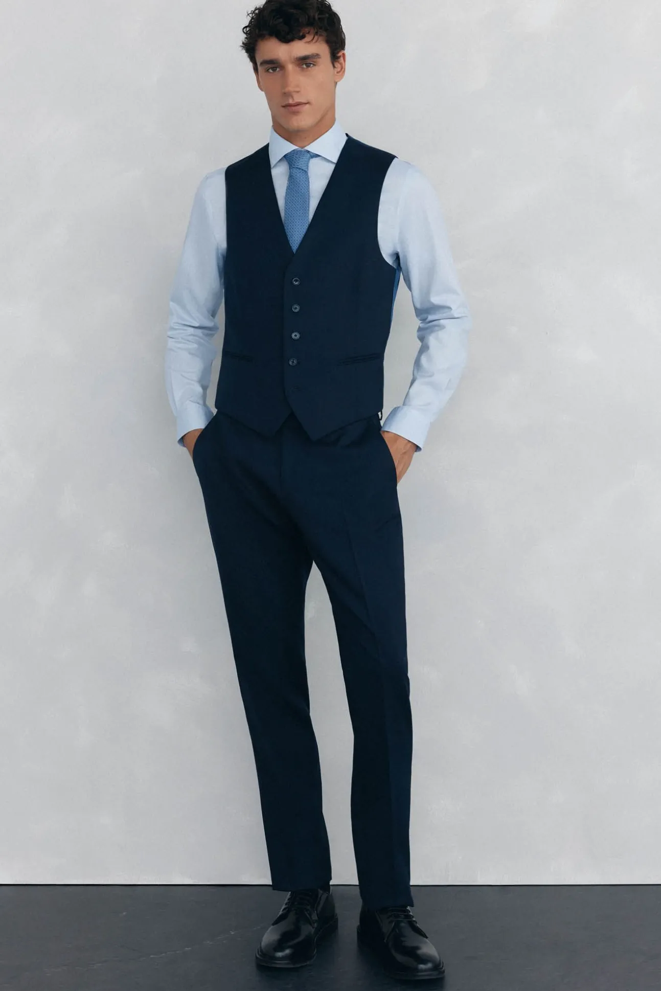 Chaleco estructura blue back tailored fit